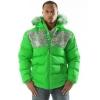 Pelle Pelle Green Snakeskin Fur Hood Jacket