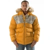 Pelle Pelle Mustard Snakeskin Puffer Jacket