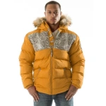 Pelle Pelle Mustard Snakeskin Puffer Jacket