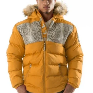 Pelle Pelle Mustard Snakeskin Puffer Jacket | Men Jacket
