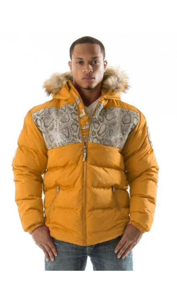 Pelle Pelle Mustard Snakeskin Puffer Jacket | Men Jacket