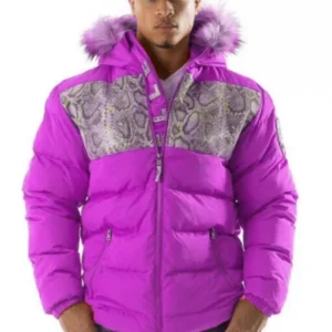 Pelle Pelle Pink Snakeskin Puffer Jacket | Men Jacket