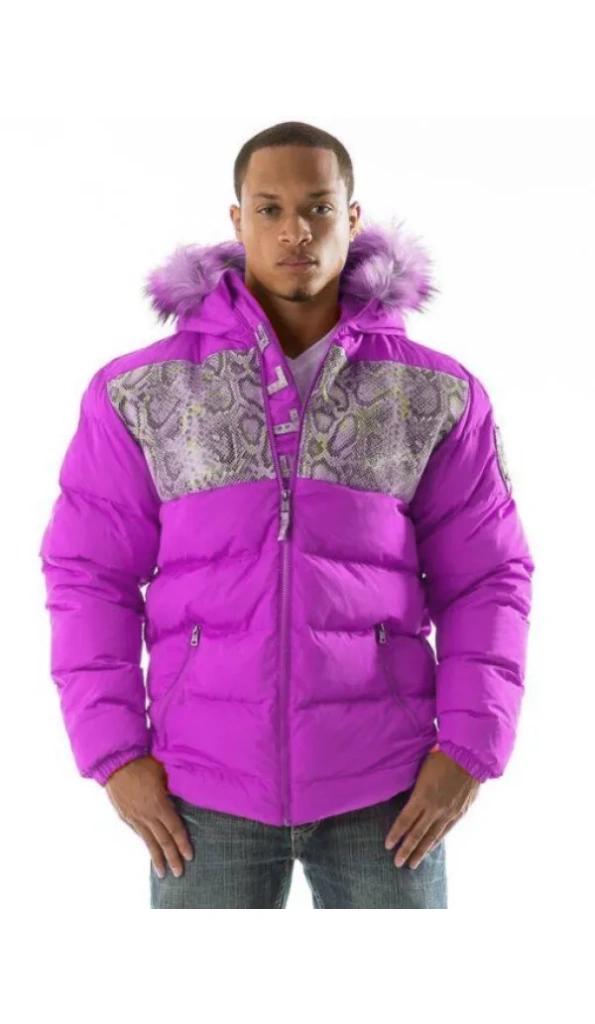 Pelle Pelle Pink Snakeskin Puffer Jacket | Men Jacket