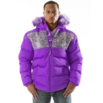 Pelle Pelle Snakeskin Purple Puffer Jacket