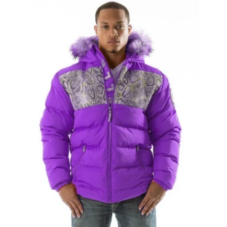 Pelle Pelle Snakeskin Purple Puffer Jacket