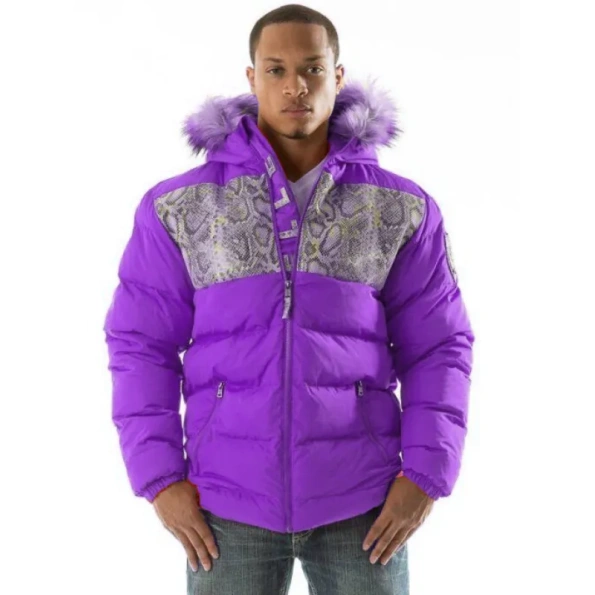 Pelle Pelle Snakeskin Purple Puffer Jacket