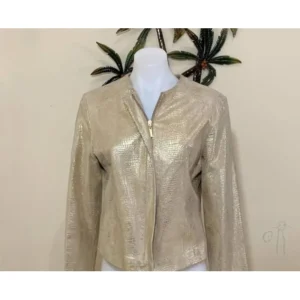 Pelle Pelle Golden Alligator Print Jacket | Soft Leather view 2