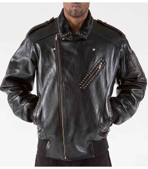 Pelle Pelle Biker Studded Men Leather Jacket