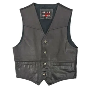 Pelle Pelle Motorcycle Leather Sport Vest | Black Vest