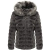 Pelle Pelle Grey Puffer Fur Hood Jacket