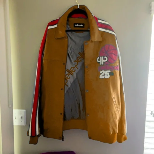 Pelle Pelle Basketball Brown Leather Jacket