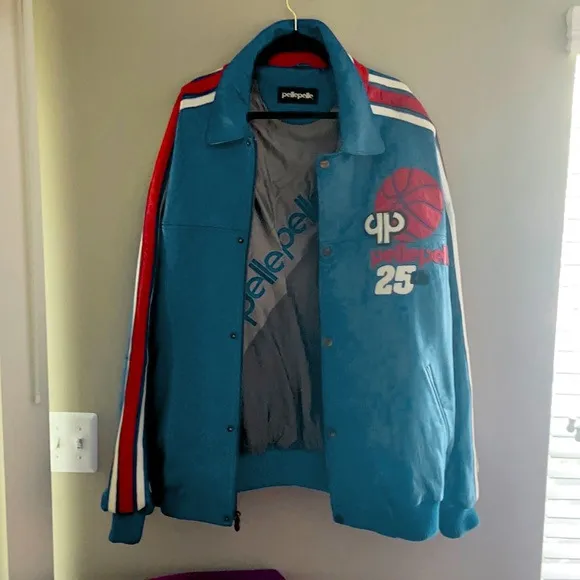 Pelle Pelle Basketball Light Blue Jacket | Leather Jacket