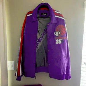 Pelle Pelle Basketball Purple Leather Jacket | Men & Women view 2