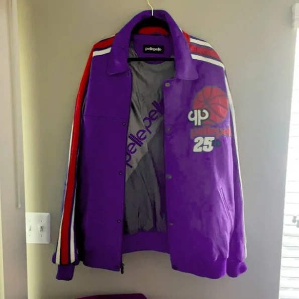 Pelle Pelle Basketball Purple Leather Jacket