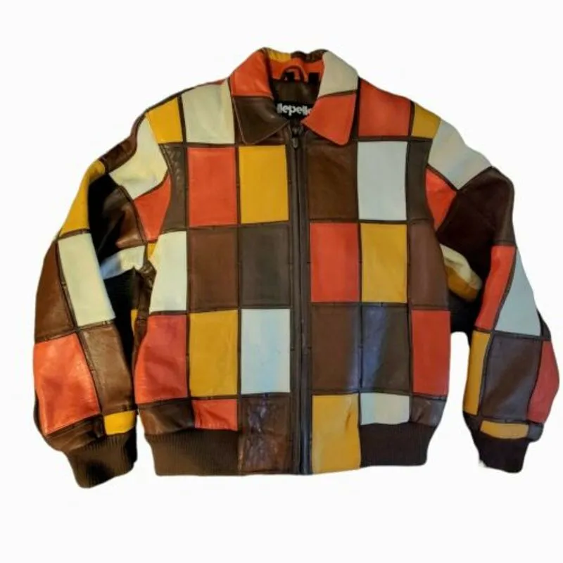 Pelle Pelle Multicolor Boxes Leather Jacket | Men & Women