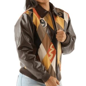 Pelle Pelle Brown Retro Diamond Jacket | Leather Jacket view 2