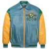 Pelle Pelle Turquoise Yellow Leather Jacket