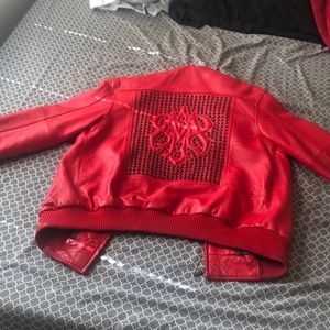 Pelle Pelle Red Studded MB Leather Jacket