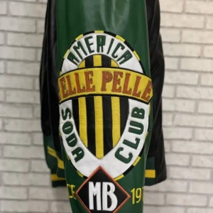 Pelle Pelle American Soda Club Varsity Jacket | Black Green view 3