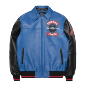 Pelle Pelle Black And Blue World Tour Jacket | Pelle Pelle Store