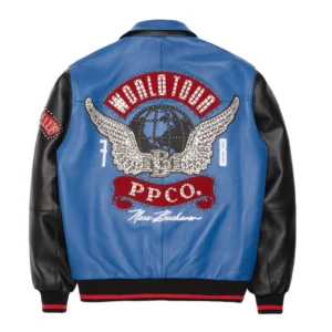 Pelle Pelle Black And Blue World Tour Jacket | Pelle Pelle Store view 2