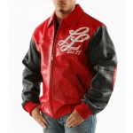 Pelle Pelle Red and Black Leather Jacket,Pelle Pelle, Pelle Pelle Jacket, Pelle Pelle Leather Jacket,Leather Jacket, Red And Black Jacket, Red And Black Leather Jacket,