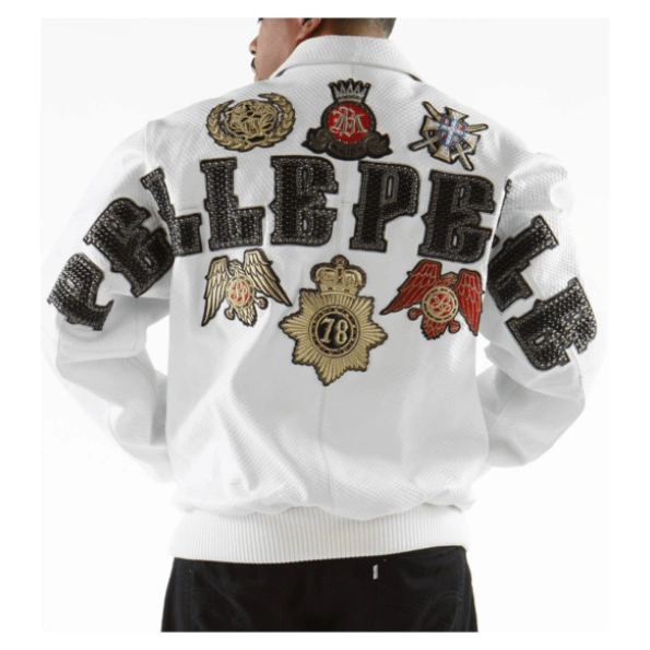 Pelle Pelle White Patched Leather Jacket