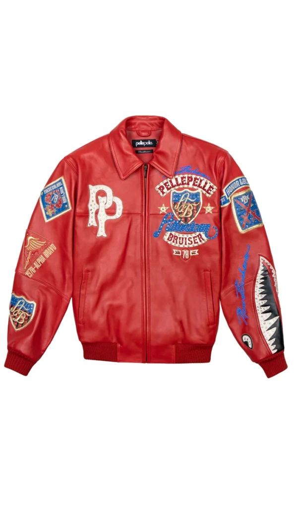 Pelle Pelle Red American Bruiser Leather Jacket
