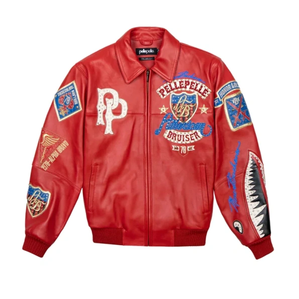 Pelle Pelle Red American Bruiser Leather Jacket