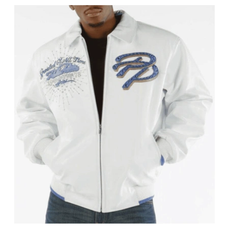 Pelle Pelle White Greatest Of All Time Leather Jacket, Pelle Pelle, Pelle Pelle Jacket, Pelle Pelle Leather Jacket,Leather Jacket,Pelle Pelle White Jacket, White Leather Jacket, Greatest Of All Time Jacket, White Greatest Of All Time Jacket, Pelle Pelle Greatest Of All Time Jacket,