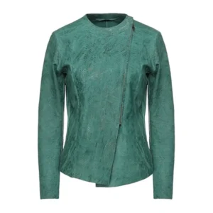 Pelle Pelle Ovine Green Leather Jacket | Women Jacket