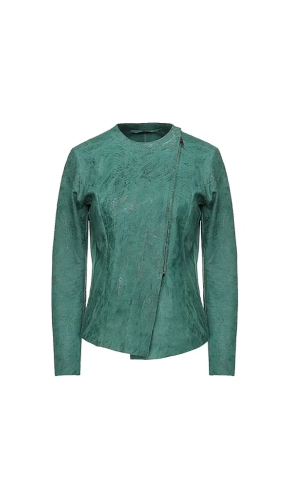 Pelle Pelle Ovine Green Leather Jacket | Women Jacket