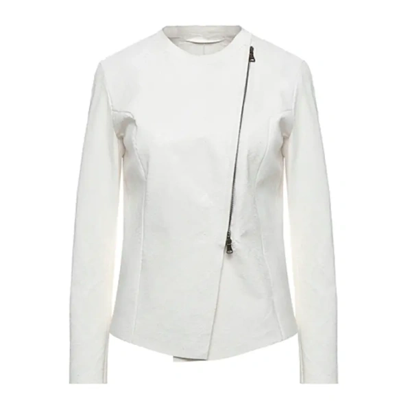 Ovine White Biker Jacket