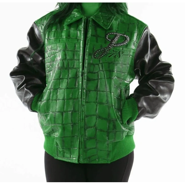 Pelle Pelle Exotic Studs Green Black Jacket