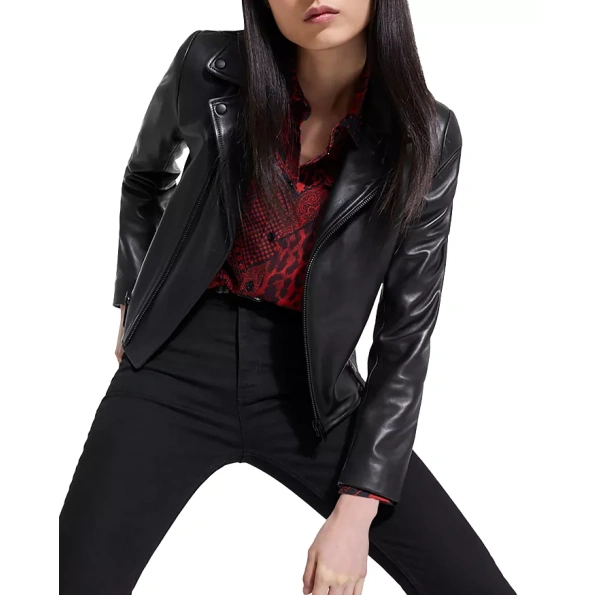 Pelle Pelle Women Black Cropped Leather Jacket