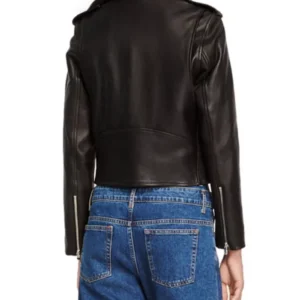 Pelle Pelle Black Cropped Leather Jacket | Pelle Pelle Store view 2