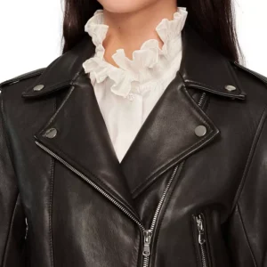 Pelle Pelle Black Cropped Leather Jacket | Pelle Pelle Store view 3