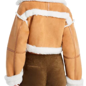Shearling Cropped Leather Jacket | Pelle Pelle Store view 2