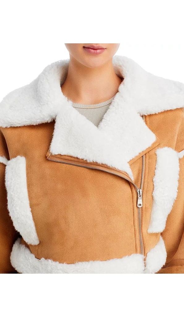 Shearling Cropped Leather Jacket | Pelle Pelle Store