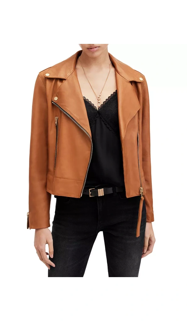 Brown Zipper Cropped Leather Jacket | Pelle Pelle Store
