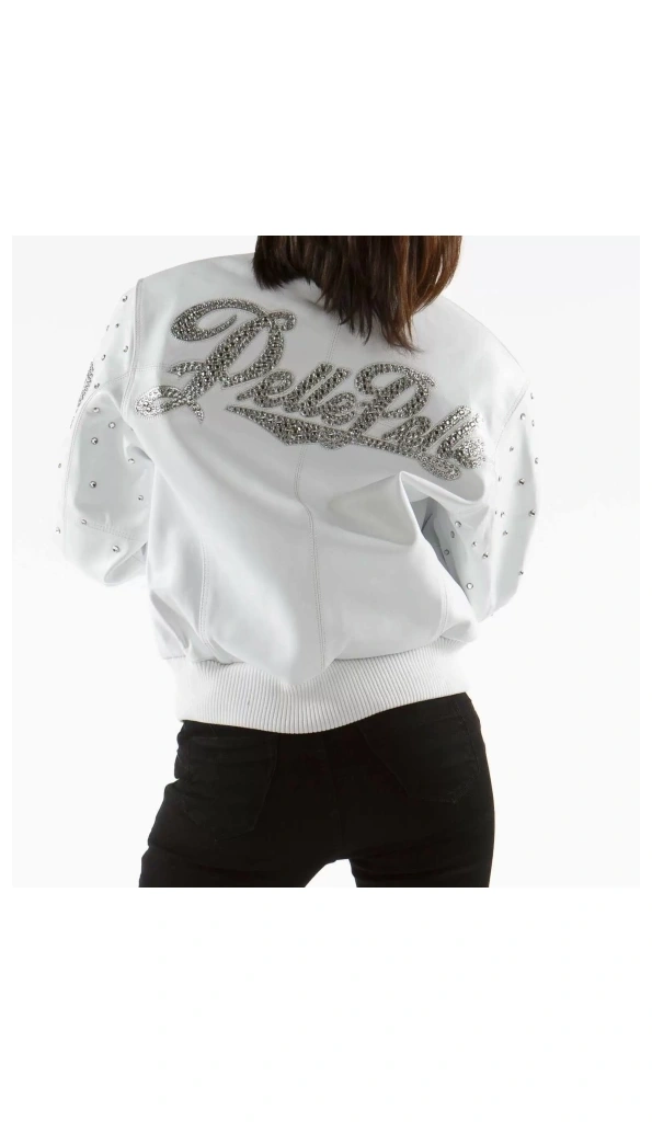Pelle Pelle Women Studded Leather Jacket | White Jacket