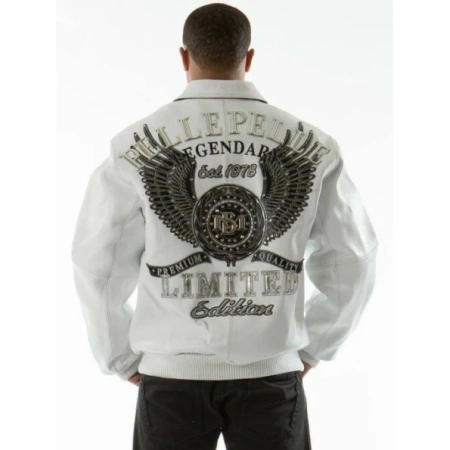 Pelle Pelle White Leather Men Jacket