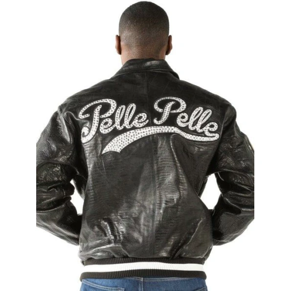 Pelle Pelle Black MB Leather Varsity Jacket | Men Jacket