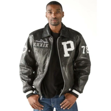 Pelle Pelle Black MB Leather Varsity Jacket