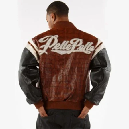 Pelle Pelle Encrusted Brown Leather Jacket