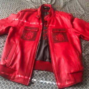 Pelle Pelle Red MB Studded Leather Jacket | Men & Women