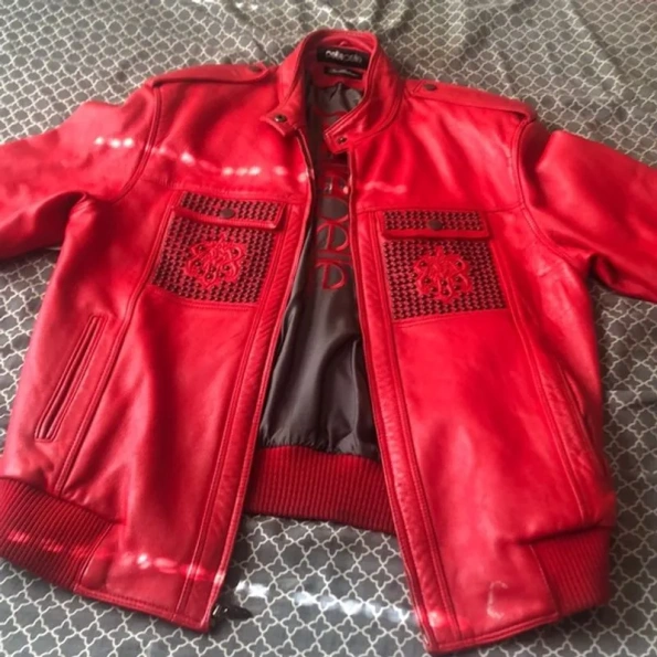 Pelle Pelle Red MB Studded Leather Jacket | Men & Women