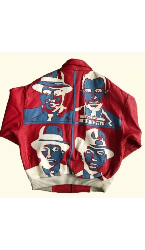 Pelle Pelle Men Printed Leather Jacket | Red White Jacket