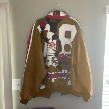 Pelle Pelle Brown Basketball Leather Jacket