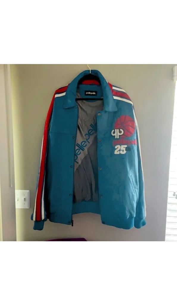 Pelle Pelle Light Blue Basketball Leather Jacket